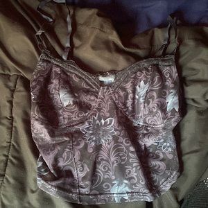 Small sheer floral corset top